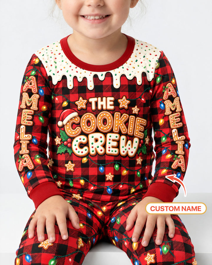 The Cookie Crew Custom Gingerbread Letter Bamboo Two Piece Long Sleeve Pajama Set