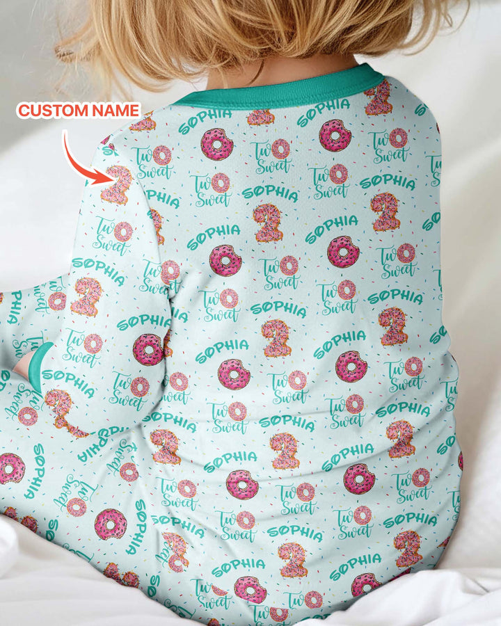 Custom Name Two Sweet Donut Bamboo Convertible Zippy