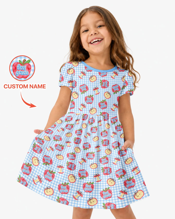 Custom School Grade Apple Days Bamboo Twirl Dress