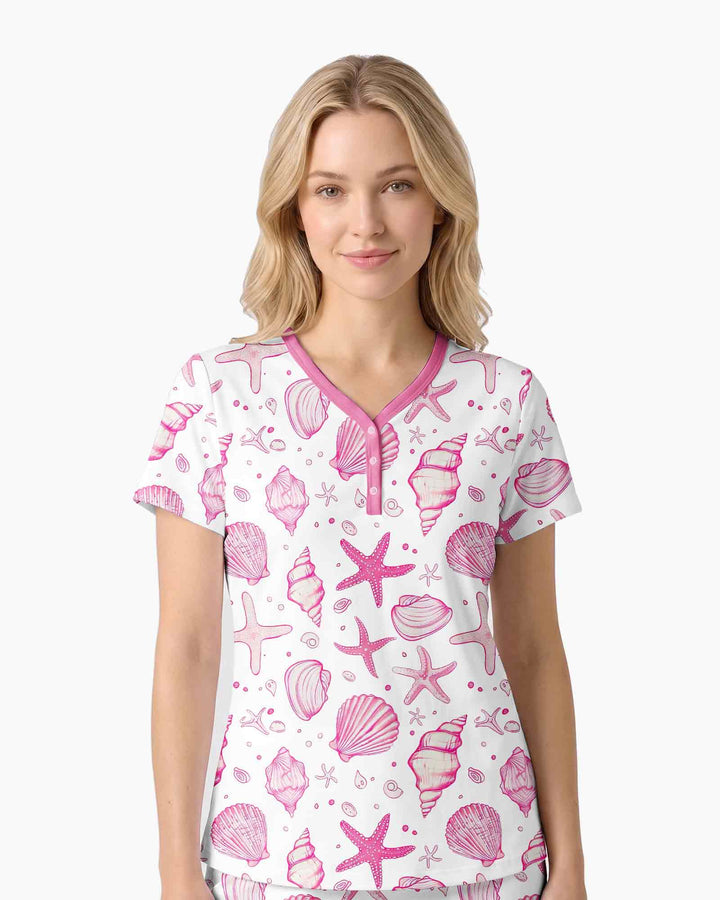 Coastal Charm Family Matching Bamboo Women Short Sleeve Short Pajama Set