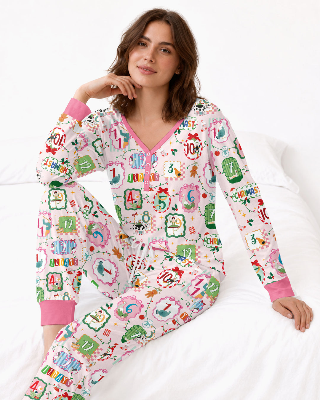 12 Christmas Prayers Bamboo Women Pajama Set