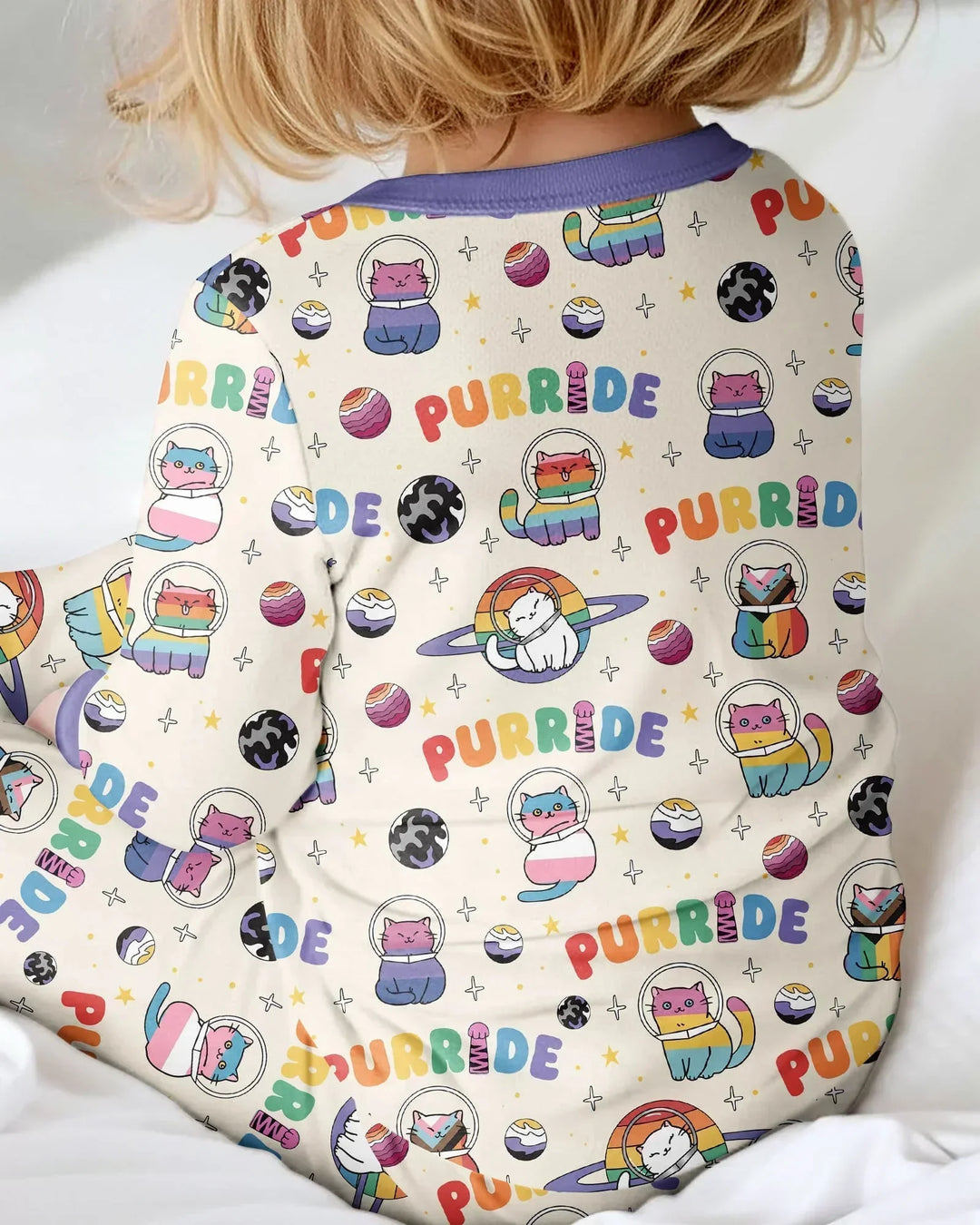Rainbow Space Cats Family Matching Bamboo Convertible Zippy