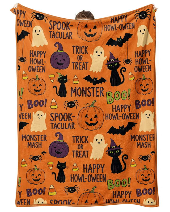 Spooky Paw Cuddles Bamboo Blanket