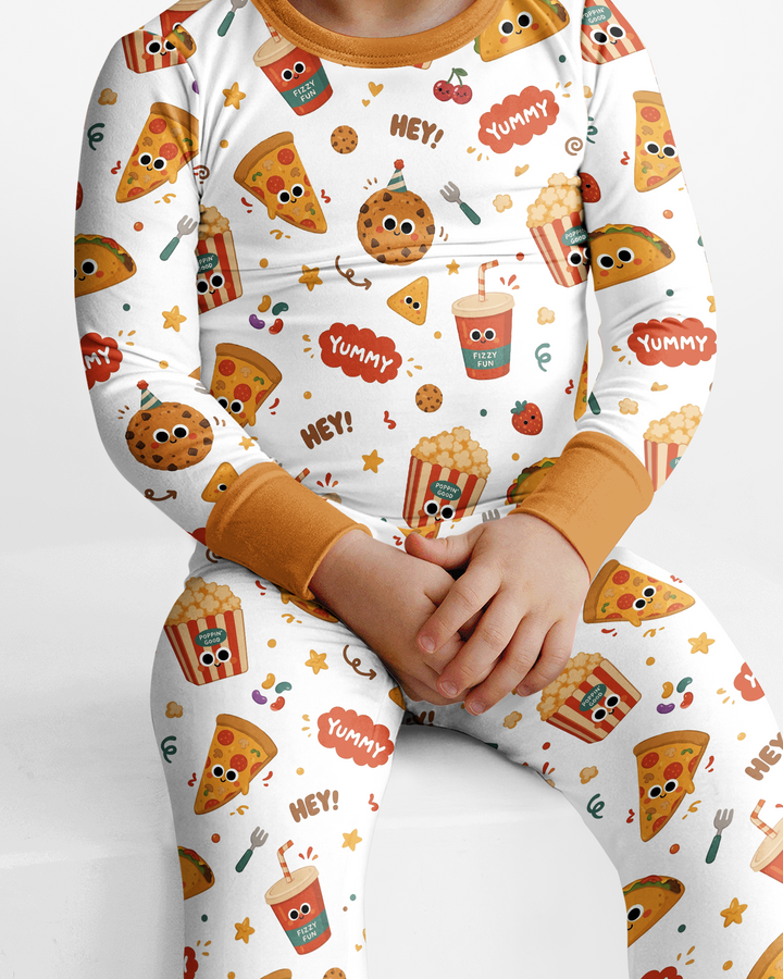 Happy Snack Bamboo Two Piece Long Sleeve Pajama Set