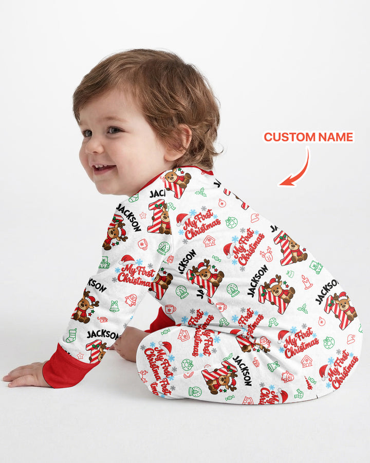 Custom Name My First Candy Cane Christmas Bamboo Convertible Zippy