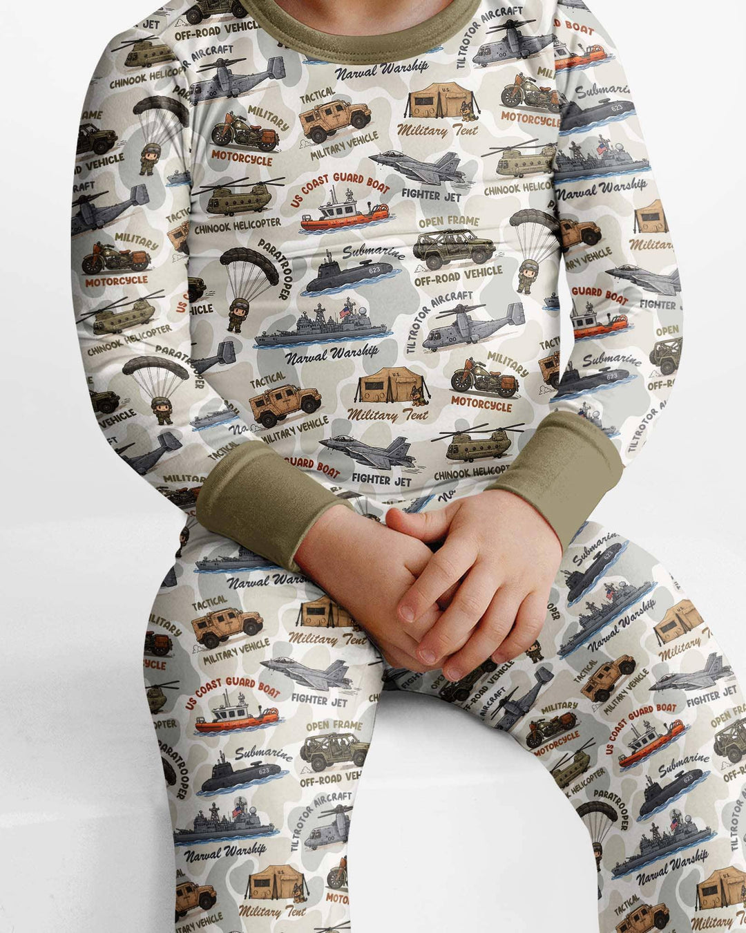 Little Hero Military Family Matching Bamboo Two Piece Long Sleeve Pajama Set