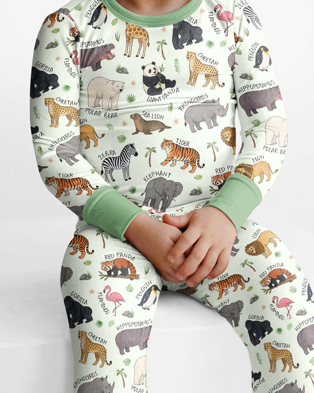Safari Animals Bamboo Two Piece Long Sleeve Pajama Set