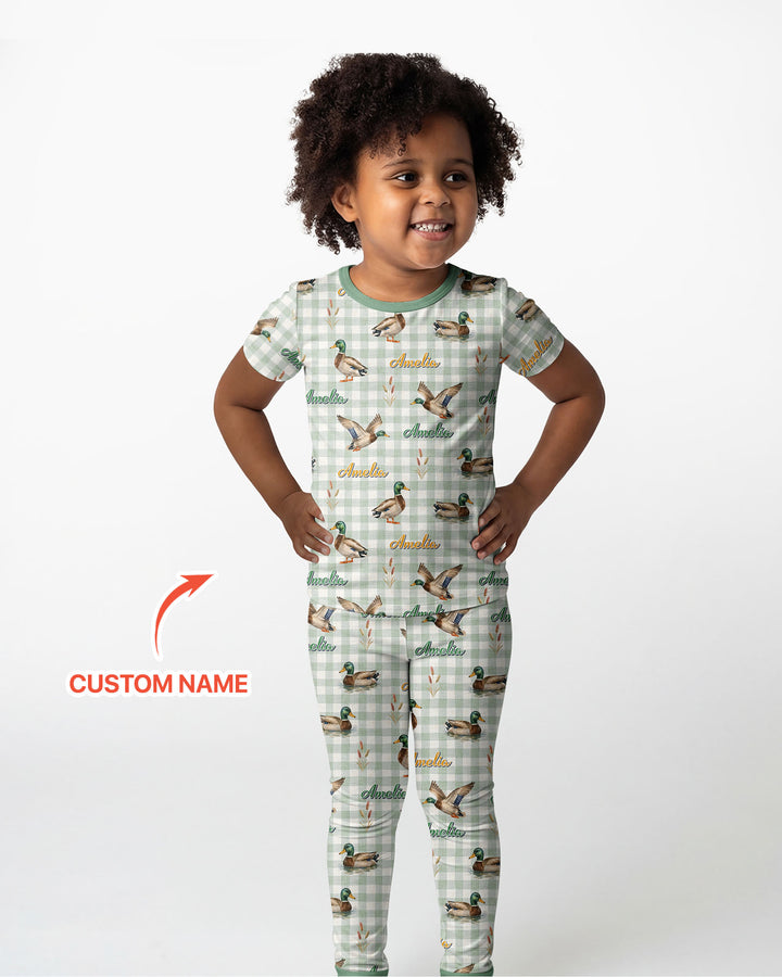 CUSTOM Template Bamboo Two Piece Short Sleeve Pyjamas Set