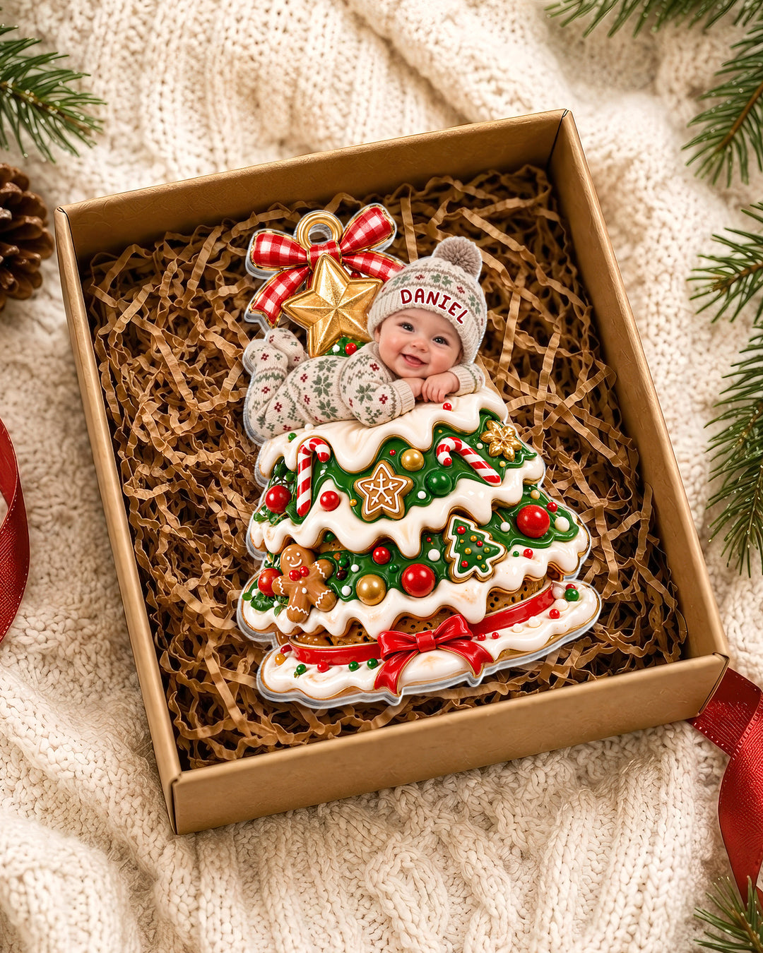 Gingerbread Tree Baby Acrylic Ornament