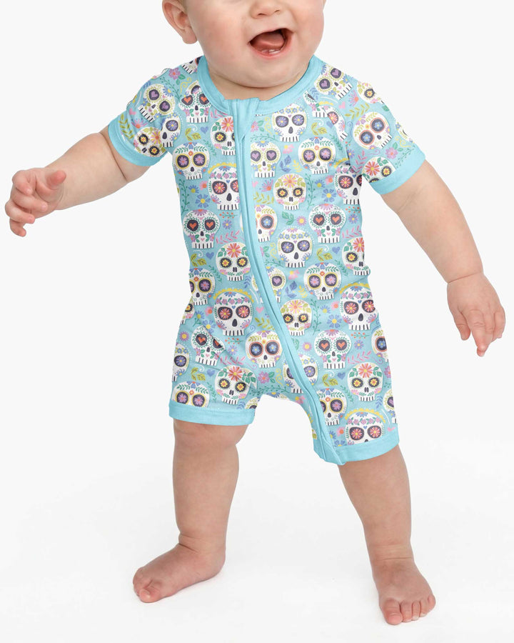 Floral Skull Bamboo Shorty Zippy