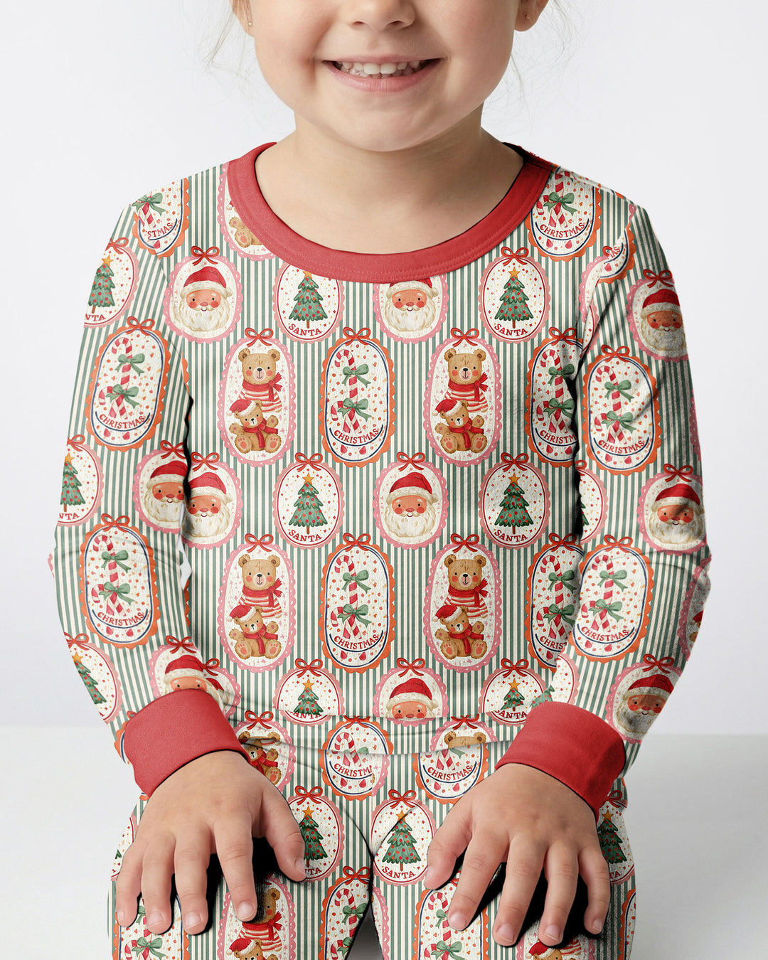 Vintage Christmas Keepsakes Bamboo Two Piece Long Sleeve Pajama Set