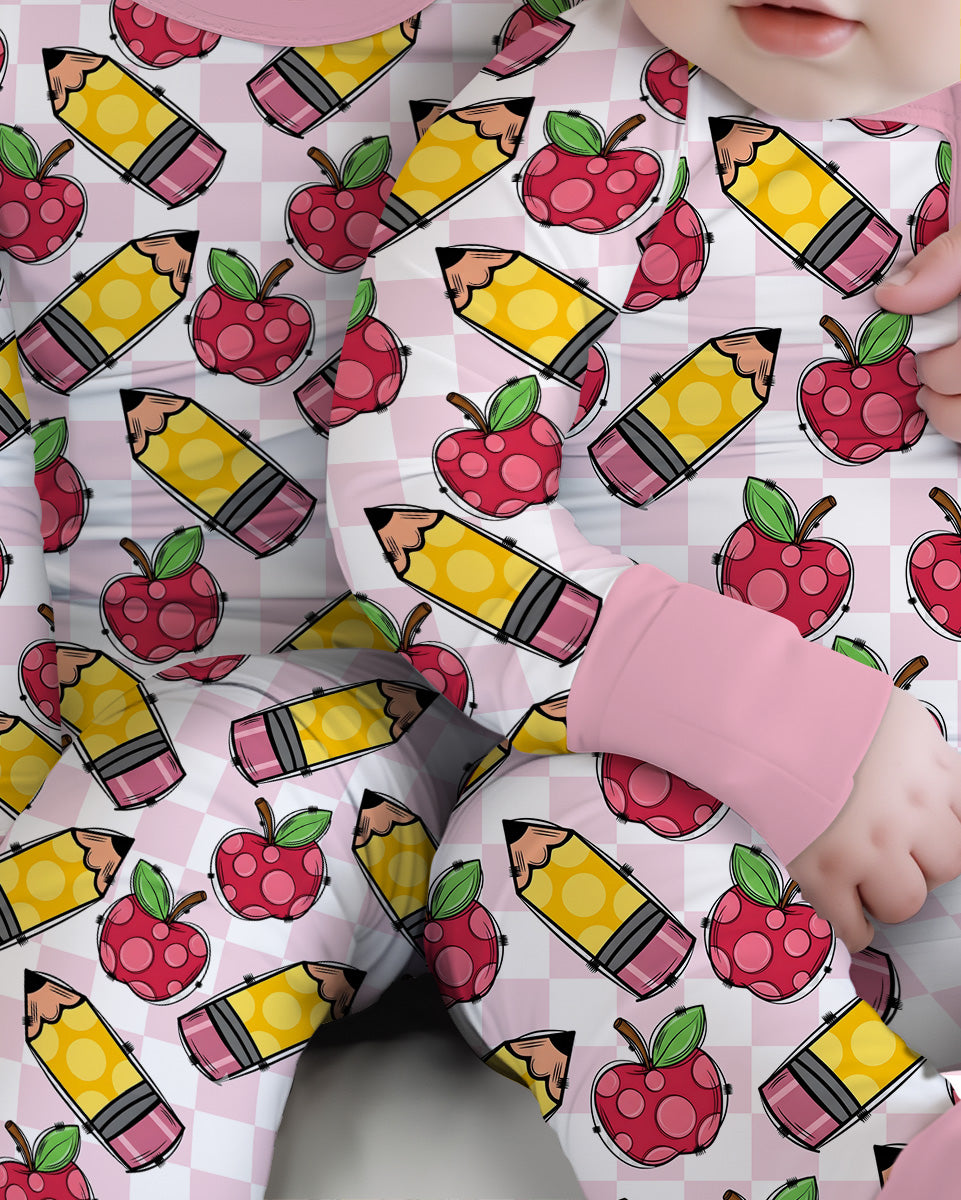 Checkered Apple Scribbles Bamboo Convertible Zippy
