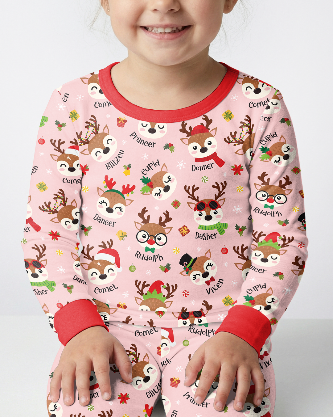 Christmas Reindeer Squad Bamboo Two Piece Long Sleeve Pajama Set