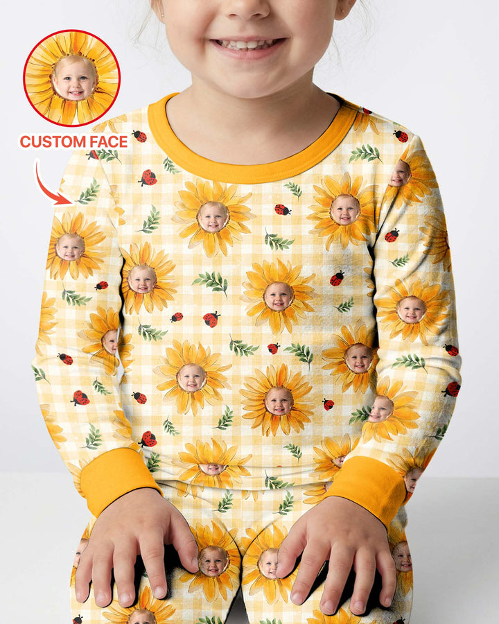 Custom Photo Be The Sunshine Bamboo Two Piece Long Sleeve Pajama Set