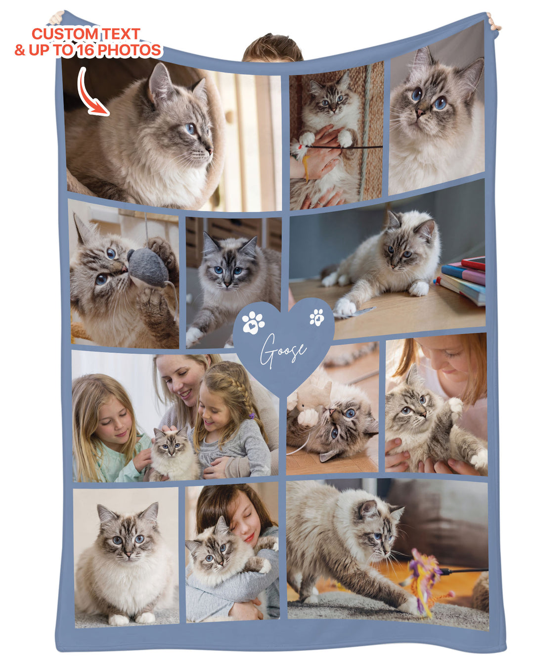 Custom Pet Photo Collage Bamboo Blanket