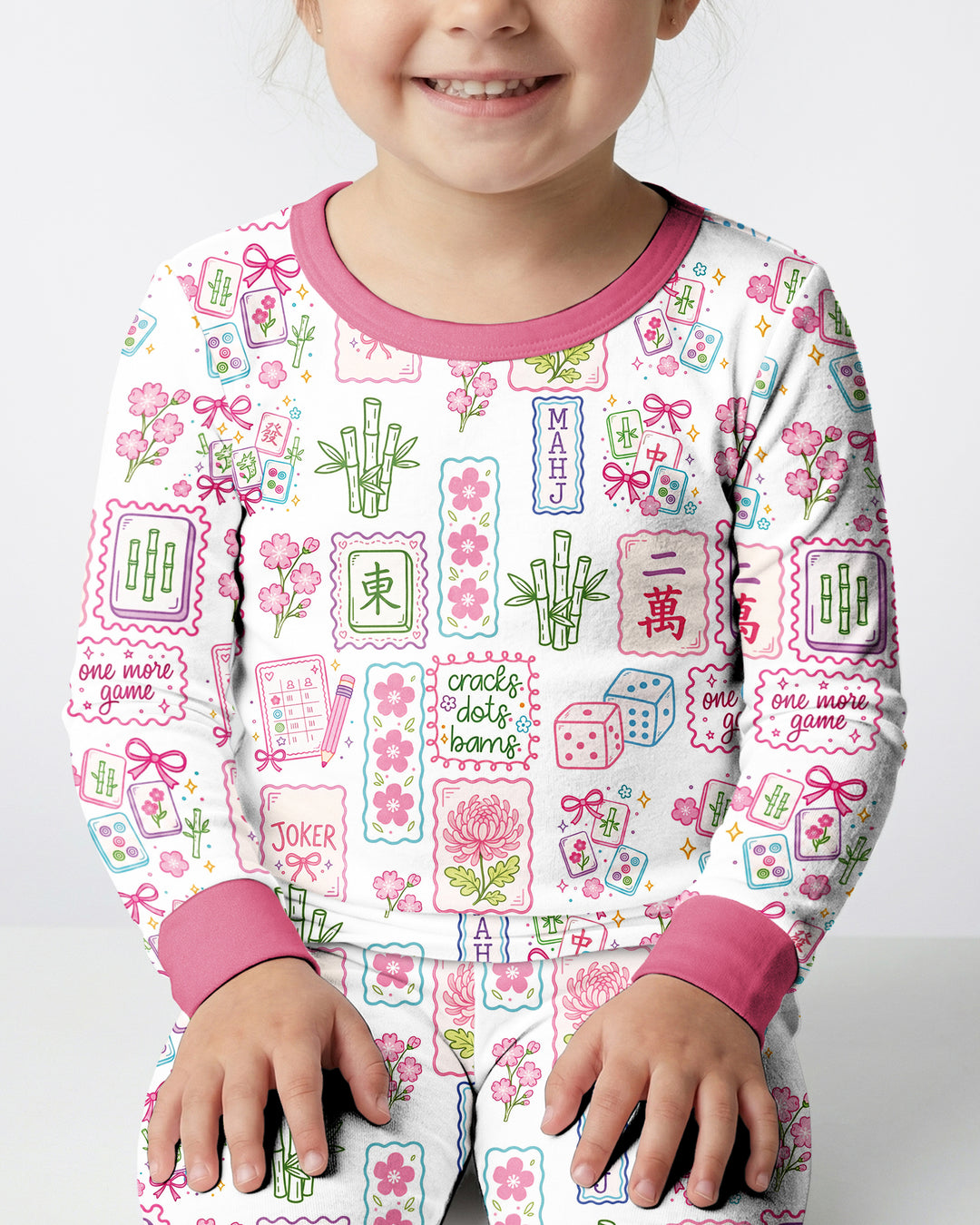 Cracks, Dots & Bams Mommy & Me Matching Bamboo Two Piece Long Sleeve Pajama Set