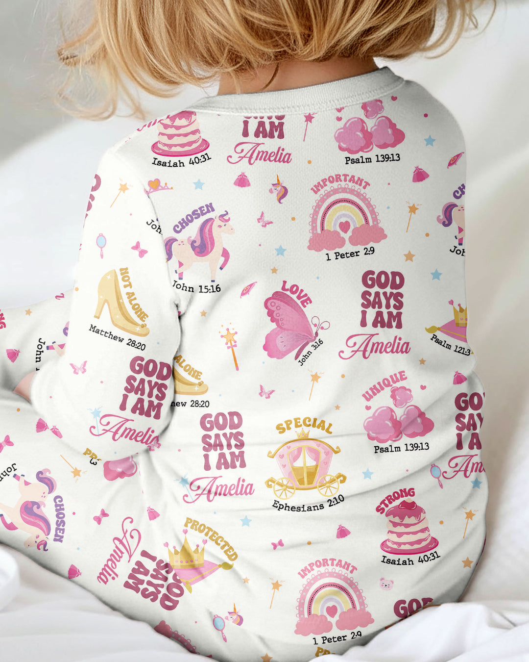 God Says I Am Custom Name - Dreamy Princess Bamboo Convertible Zippy