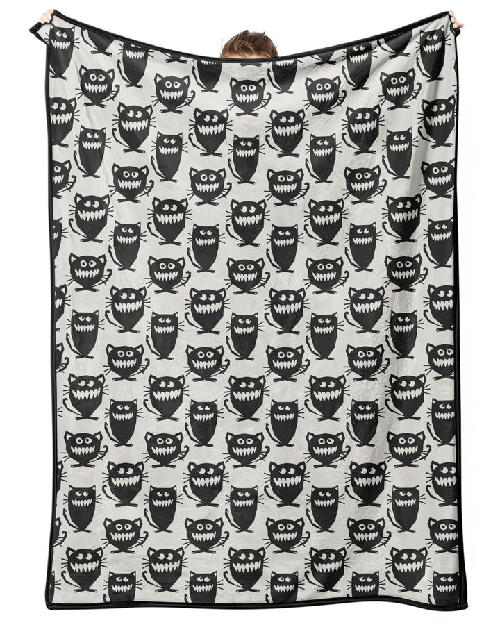 Halloween Monster Cats Bamboo Blanket