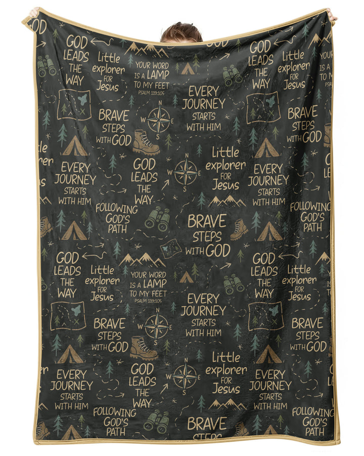 Little Explorer God Leads The Way Bamboo Blanket