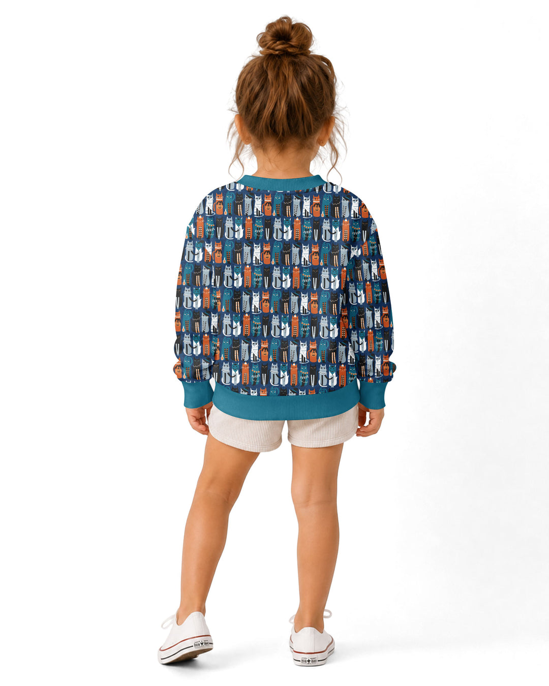 Retro Halloween Cat Bamboo Crewneck Sweatshirt