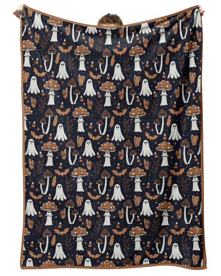 Retro Halloween Whimsy Bamboo Blanket