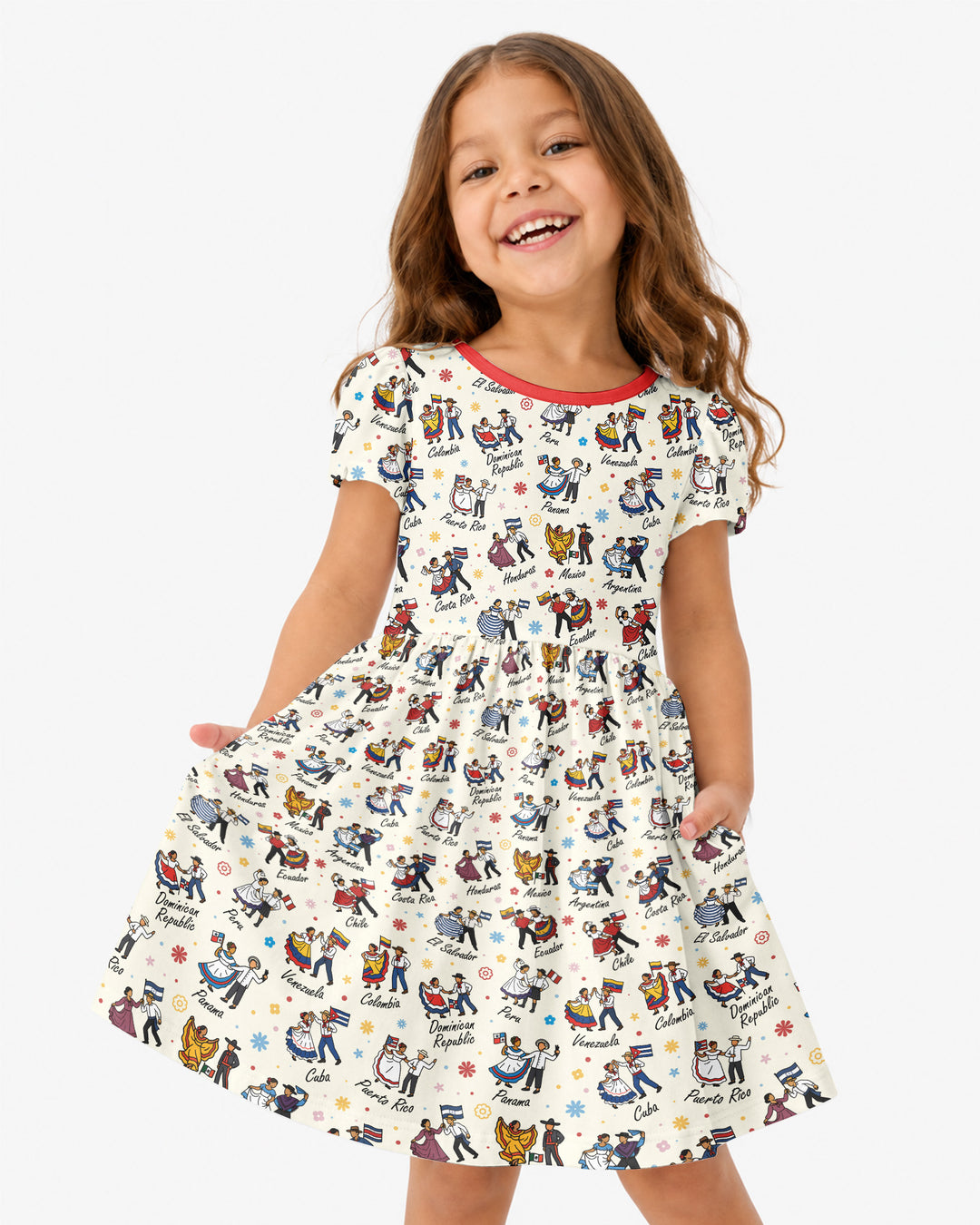 Hispanic Traditional Folkloric Dress Bamboo Twirl Dress