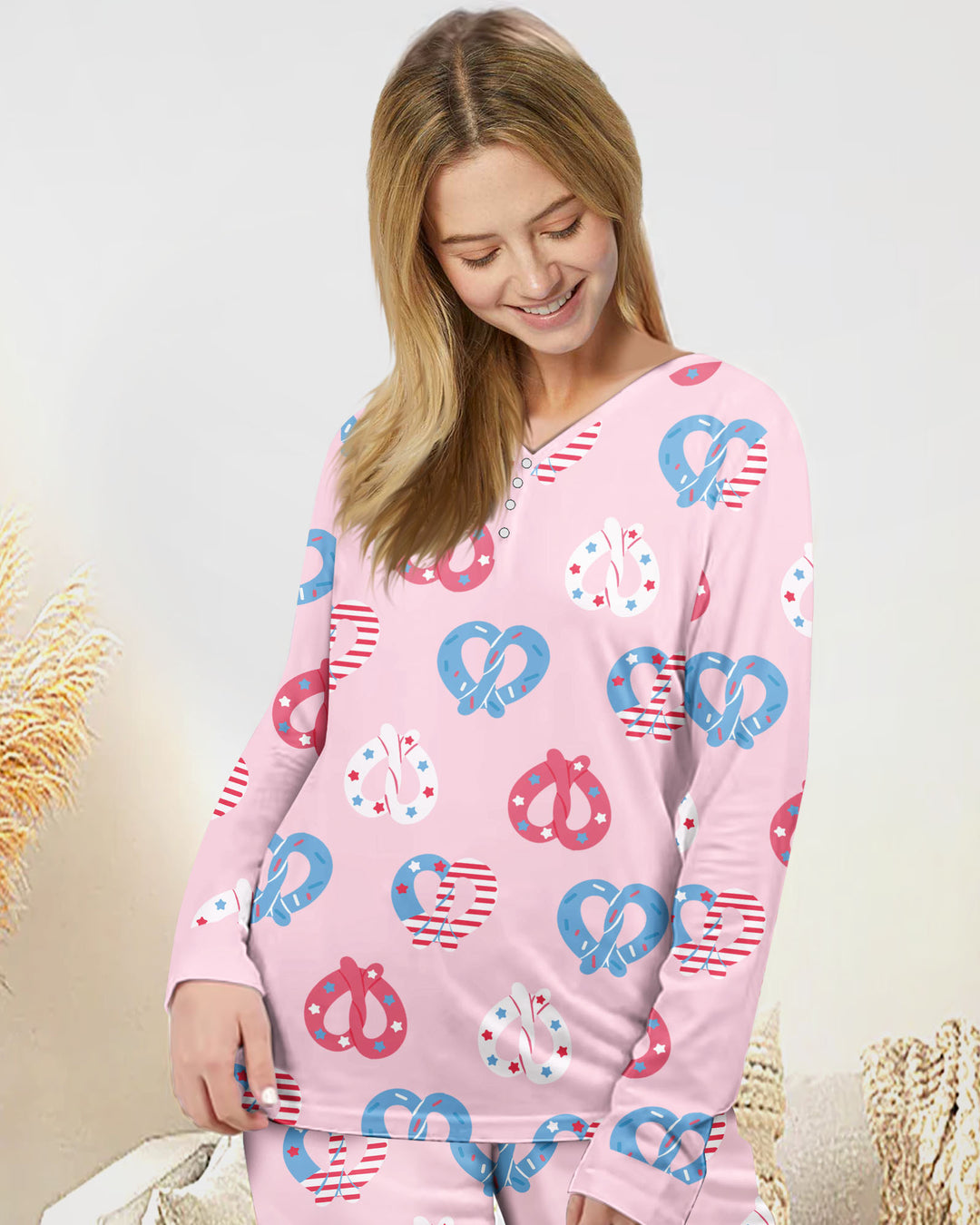 4th of July Pretzel  Bamboo Women Pajama Set