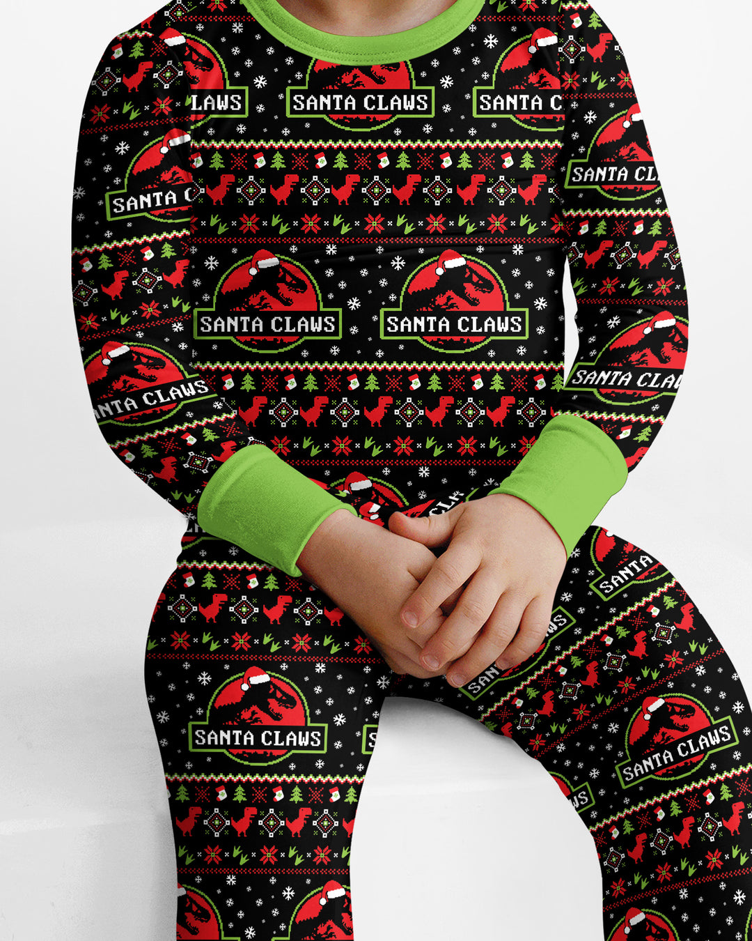 Santa Claws Christmas Bamboo Two Piece Long Sleeve Pajama Set