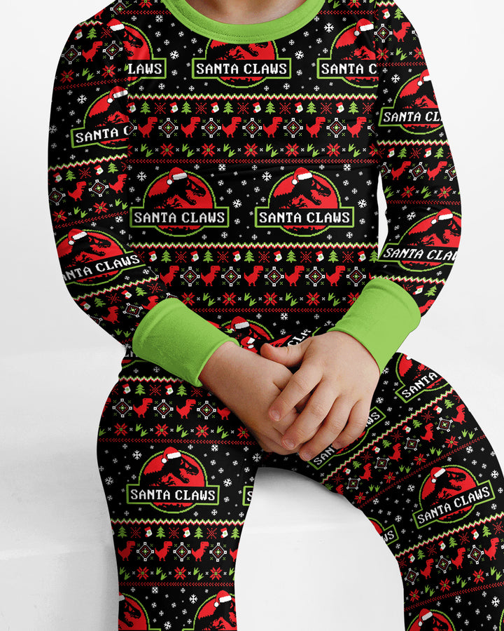 Santa Claws Christmas Bamboo Two Piece Long Sleeve Pajama Set