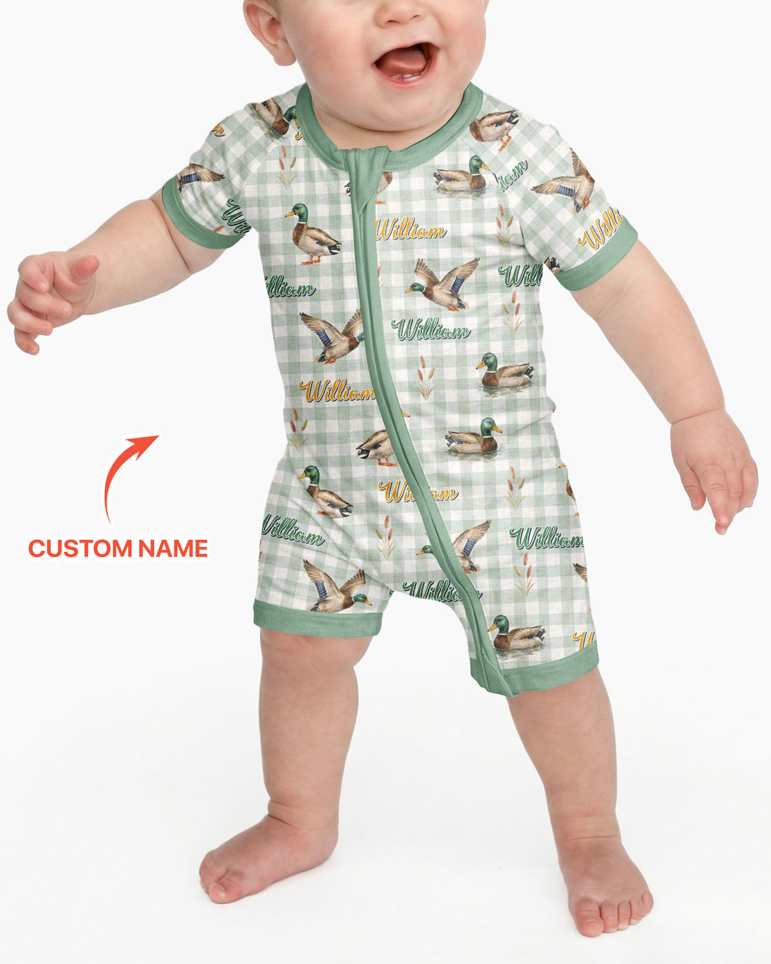 Mallard Duck Custom Name Bamboo Shorty Zippy