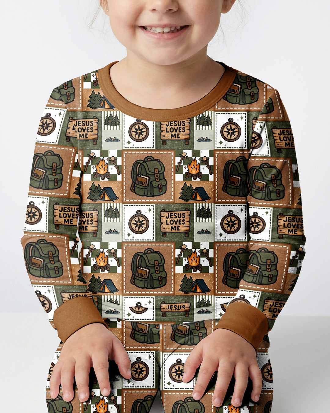 Template Bamboo Two Piece Long Sleeve Pyjamas Set