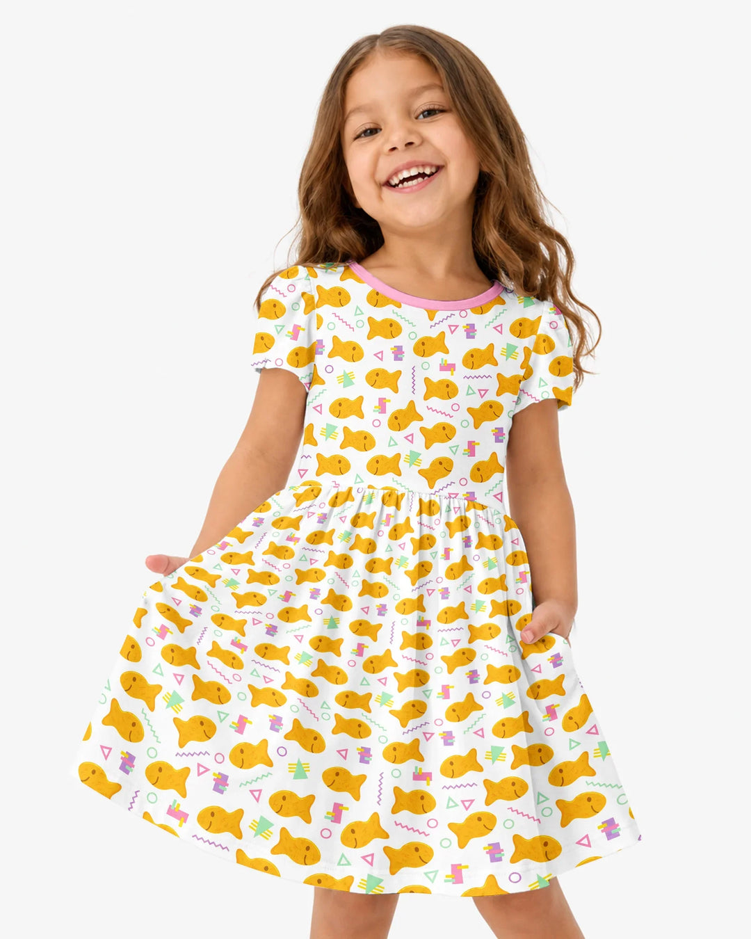 Cheesy Fishies Family Matching Bamboo Twirl Dress
