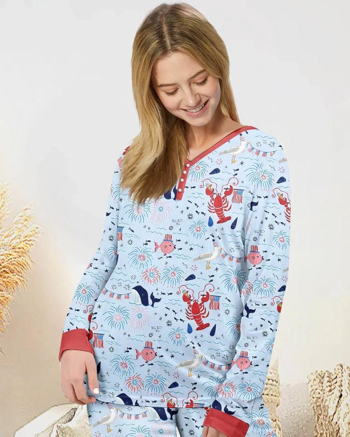250 Summers Strong Matching Family Bamboo Women Pajama Set