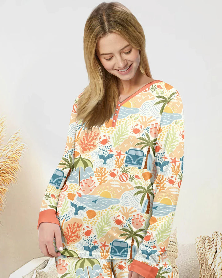 Beachy Boho Bamboo Women Pajama Set