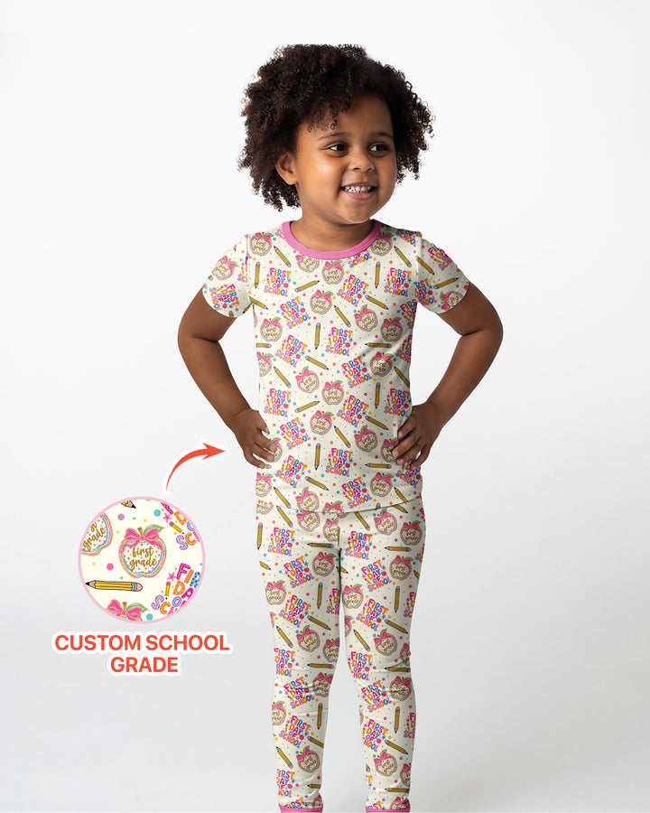 CUSTOM Template Bamboo Two Piece Short Sleeve Pyjamas Set