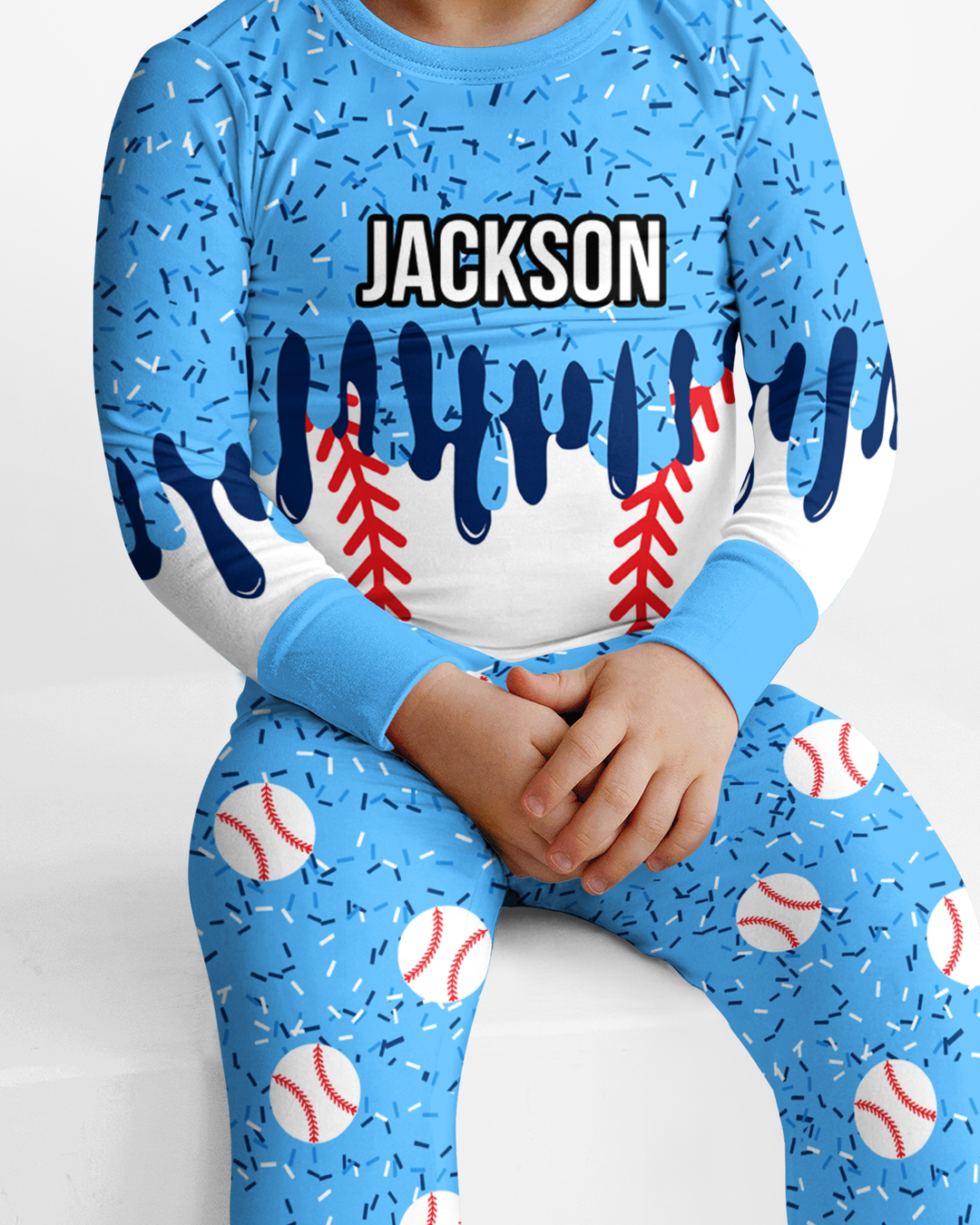 Icecream Drip  Bamboo Two Piece Long Sleeve Pajama Set
