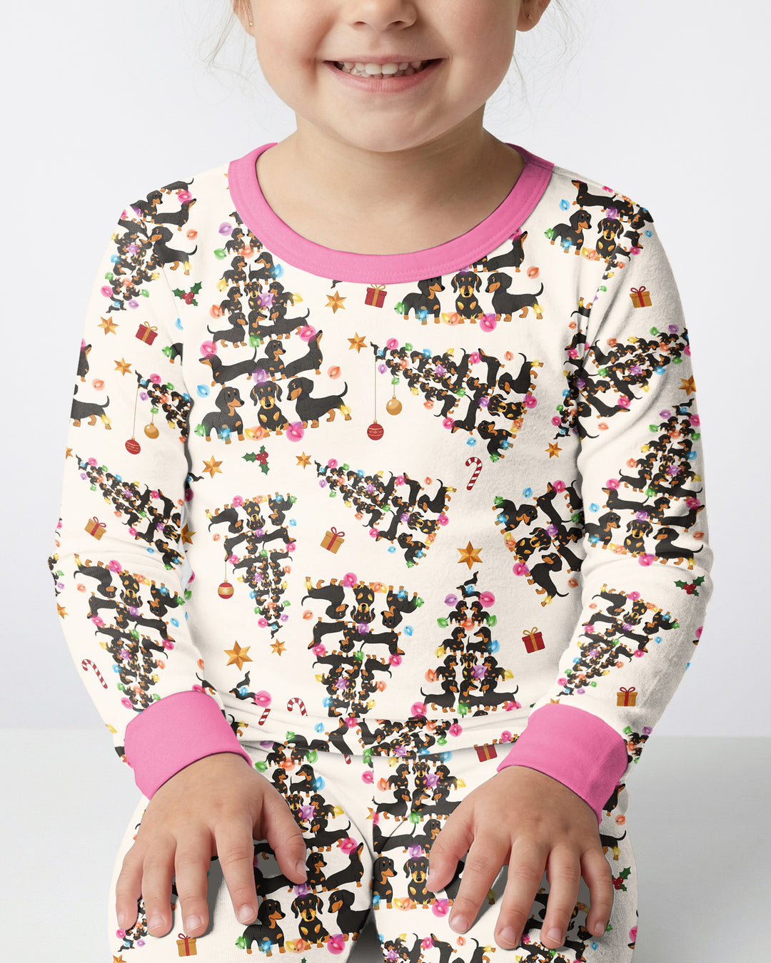 Doxie Christmas Tree Bamboo Two Piece Long Sleeve Pajama Set