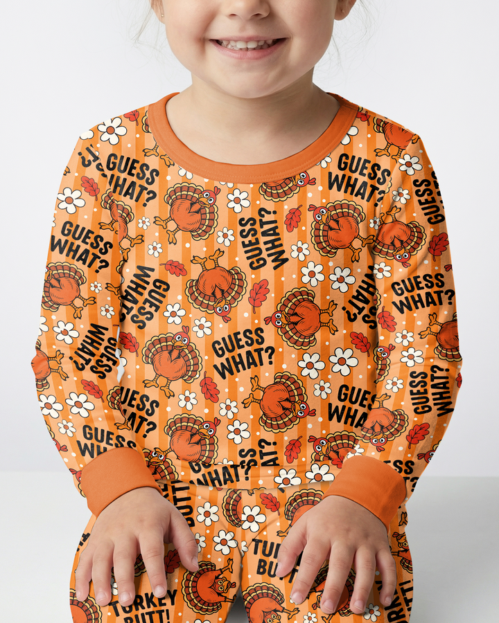 Guess What Turkey Butt Bamboo Two Piece Long Sleeve Pajama Set