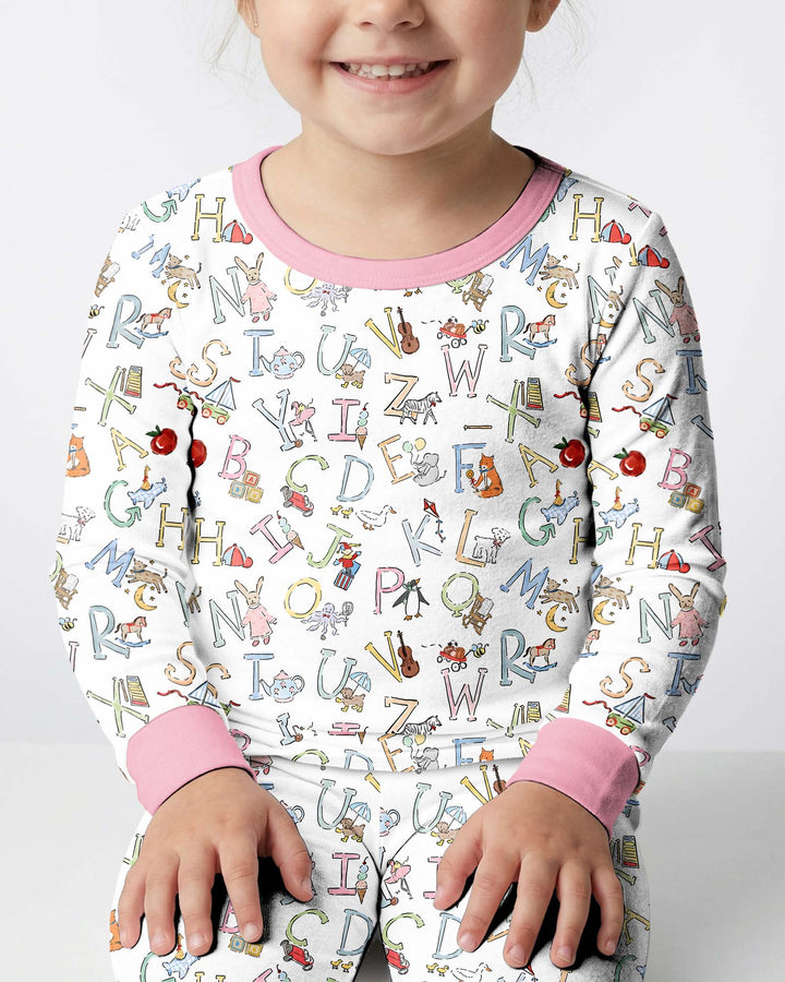 ABC Whimsy Bamboo Two Piece Long Sleeve Pajama Set