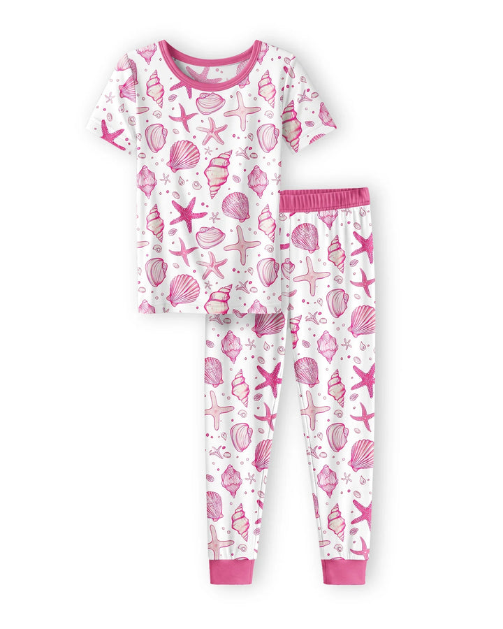 Coastal Charm Family Matching Bamboo Two Piece Short Sleeve Pajama Set