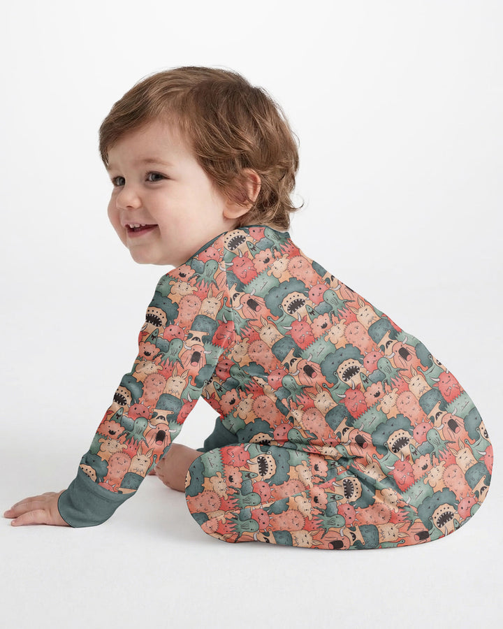Cute Monster Crowd Bamboo Convertible Zippy