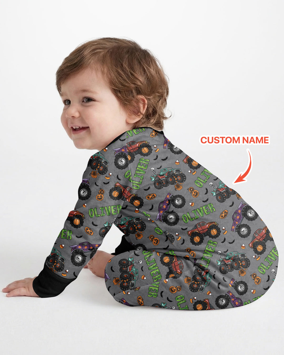 Custom Name Haunted Monster Trucks  Bamboo Convertible Zippy