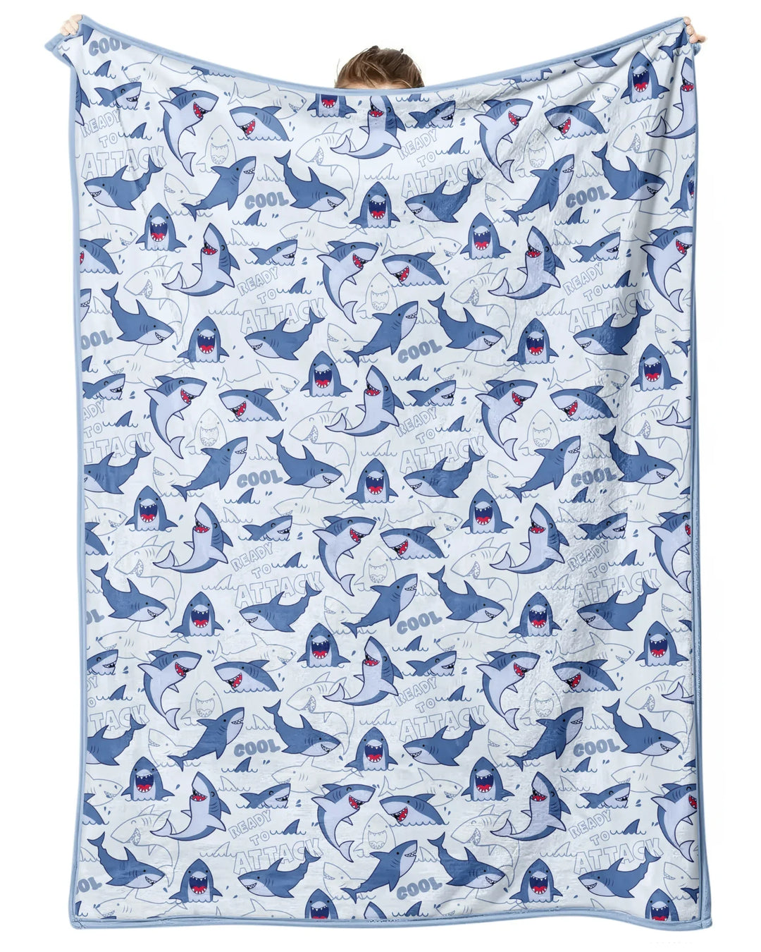 Big Sharks Attack Bamboo Blanket