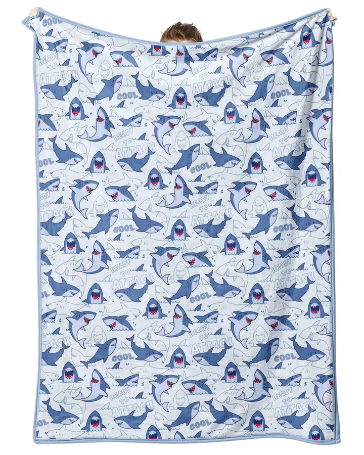 Big Sharks Attack Bamboo Blanket