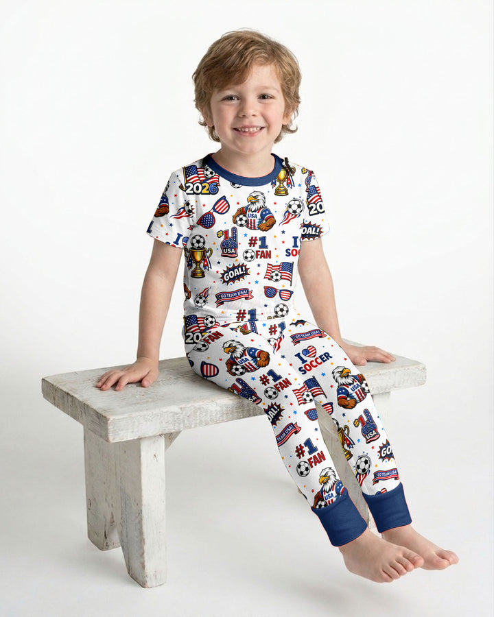 USA Soccer 2026 Party Bamboo Two Piece Short Sleeve Pajama Set