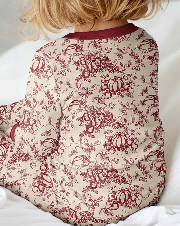 Fall Pumpkin Toile Family Matching Bamboo Convertible Zippy