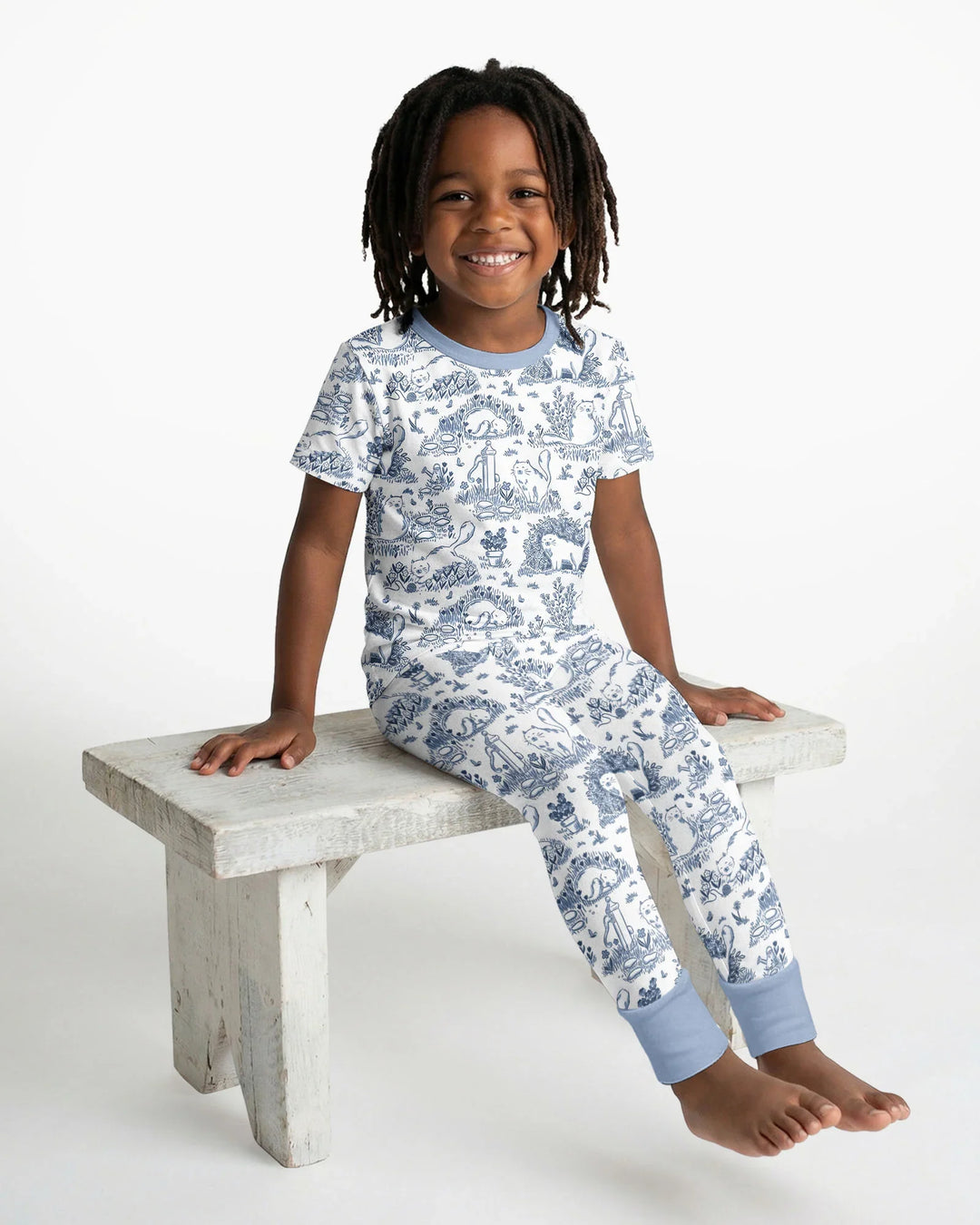 Toile Cats Bamboo Two Piece Short Sleeve Pajama Set