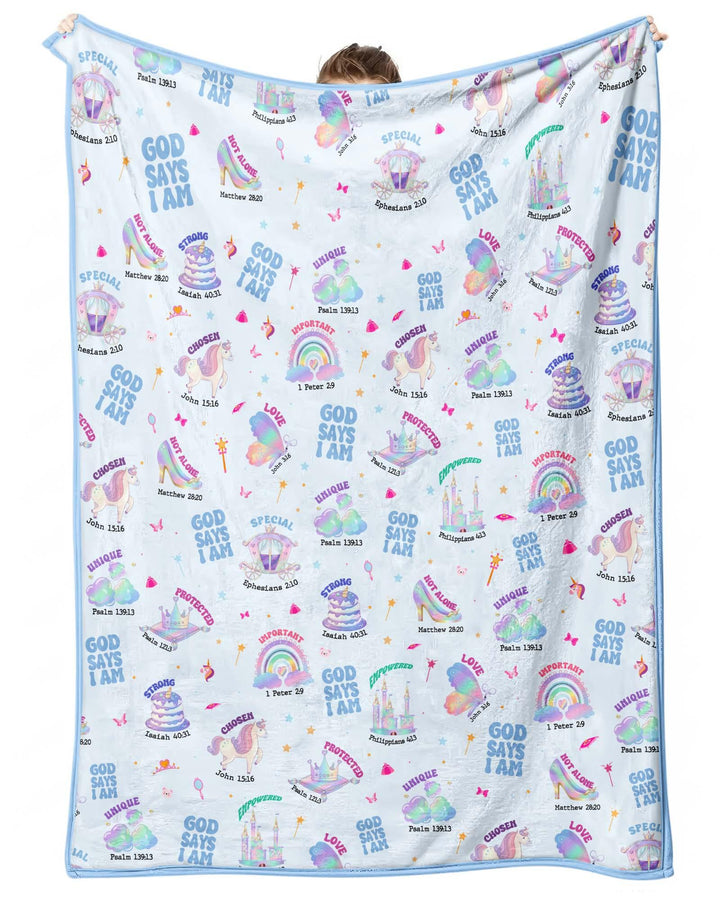 God Says I Am Girl Bamboo Blanket