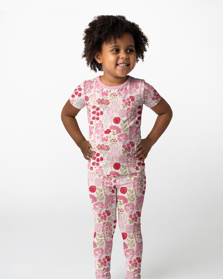 Blushing Wildflowers Bamboo Two Piece Short Sleeve Pajama Set