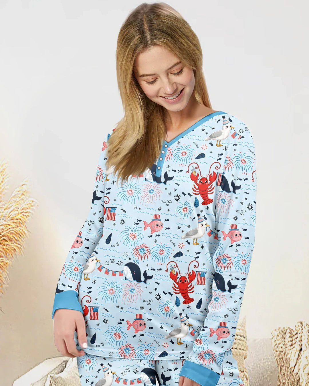 Celebrate 4th of July Family Matching Bamboo Women Pajama Set
